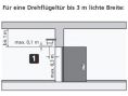 Schema Feststellanlage 1 Tür, niedriger Sturz